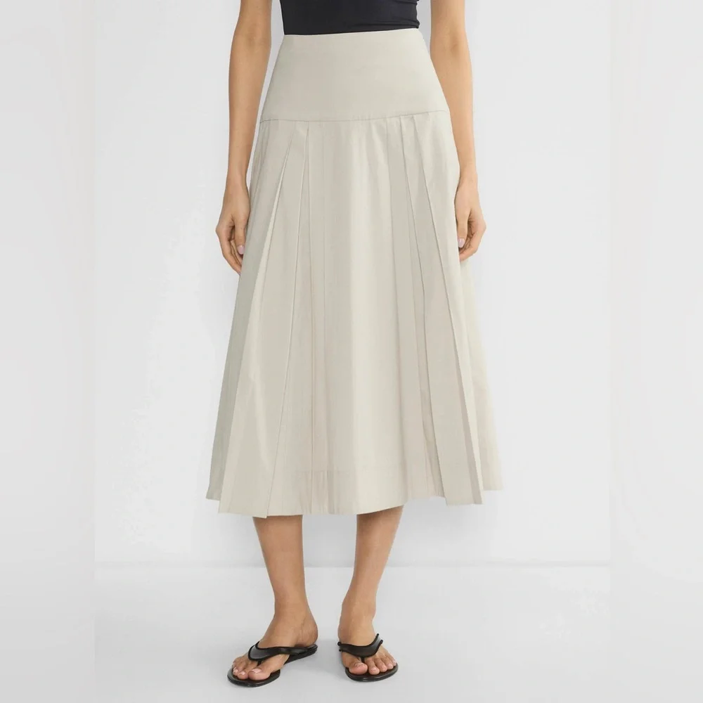 Babaton Artizia Chandelier Poplin High Rise Cotton Poplin Maxi Skirt Matte Pearl - Picture 4 of 15